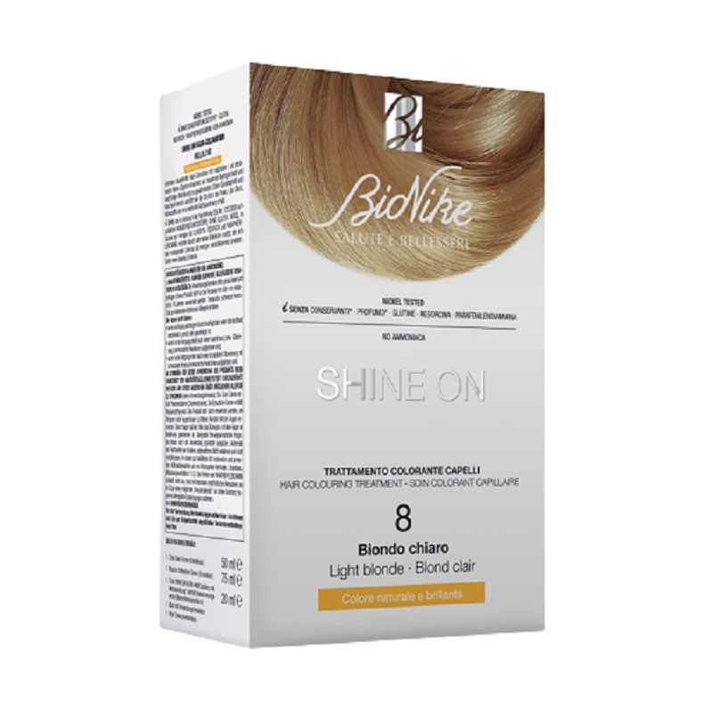 Vopsea pentru colorarea parului Shine On nuanta 8 Light Blonde, 145 ml, BioNike