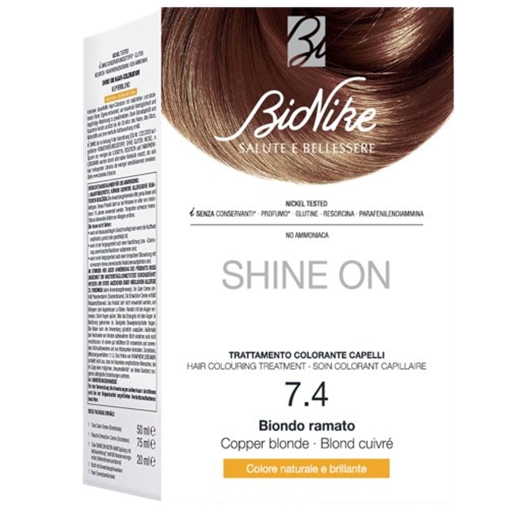 Vopsea pentru colorarea parului Shine On, nuanta 7.4 Copper Blonde, 145 ml, BioNike