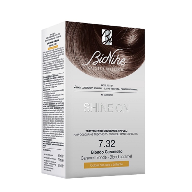 Vopsea pentru colorarea parului Shine On nuanta 7.32 Caramel Blonde, 145 ml, BioNike