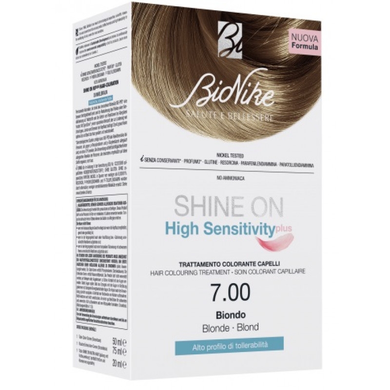 Vopsea permanenta de par nuanta 7.00 Biondo Shine On Hs Plus, 145 ml, BioNike
