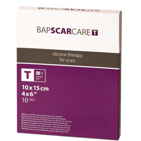 Pansament tratament din silicon pentru cicatrici BapScarCare T, 10x15 cm, 10 bucati, Bap Medical