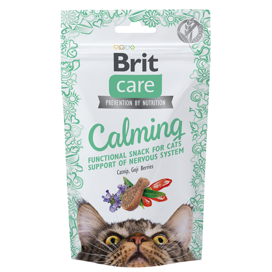 Recompense cu iarba matei si goji pentru pisici Brit Care Snack Calming, 50 g, Brit