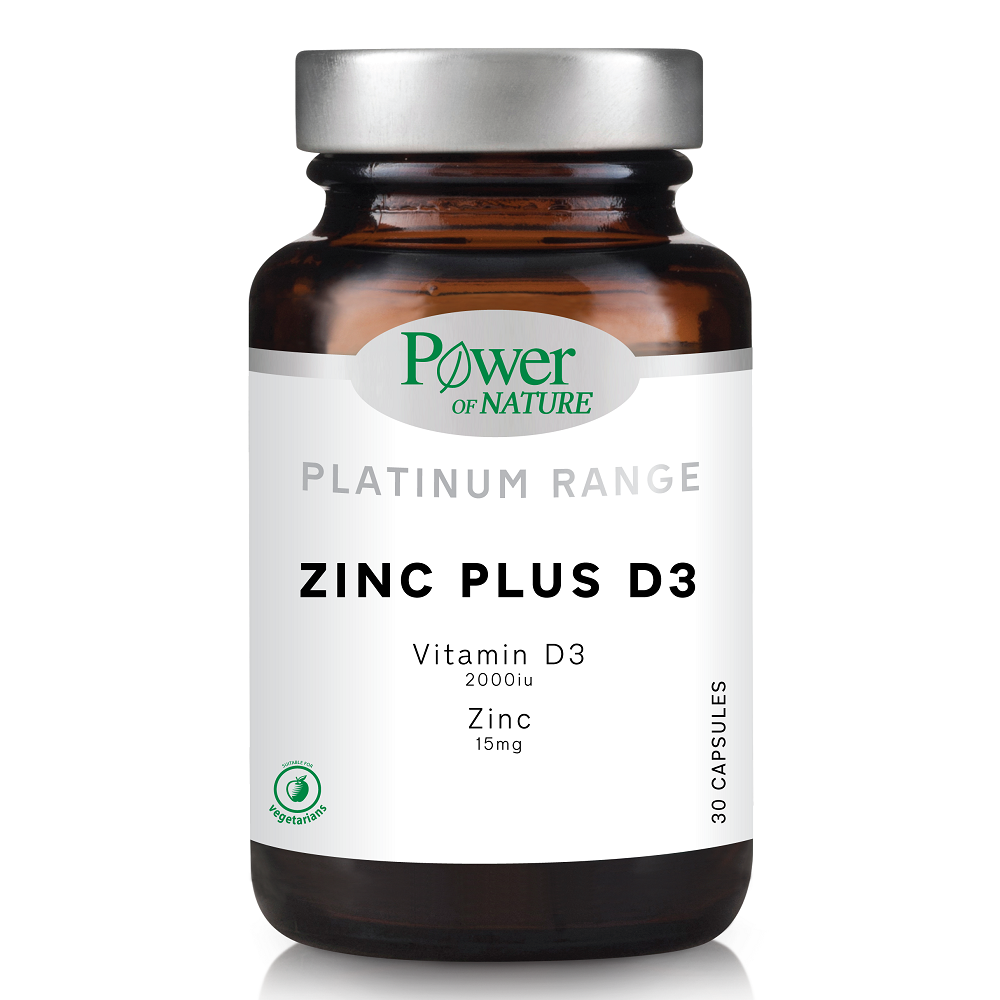 Zinc plus D3 Platinum Range, 30 capsule, Power of Nature