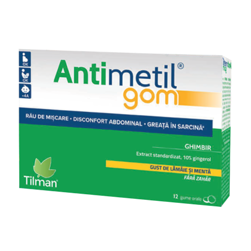 Antimetil gom, 12 gume orale, Tilman