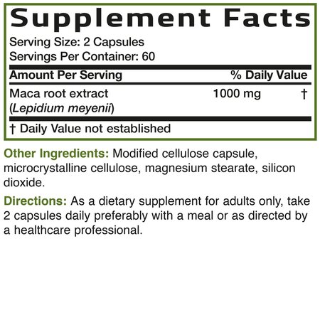 Extract de Radacina de Maca, 120 capsule, Bronson Laboratories 739198