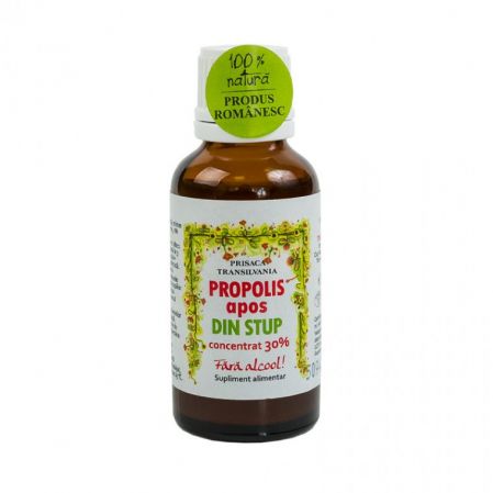 Propolis apos din stup fara alcool, 30 ml, Prisaca Transilvania