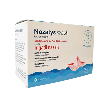 Solutie salina pentru irigatii nazale Nozalys Wash, 30 plicuri, Epsilon Health