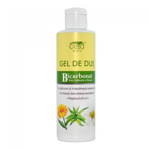 Gel de dus cu bicarbonat, aloe, galbenele si musetel, 200 ml, Ceta Sibiu