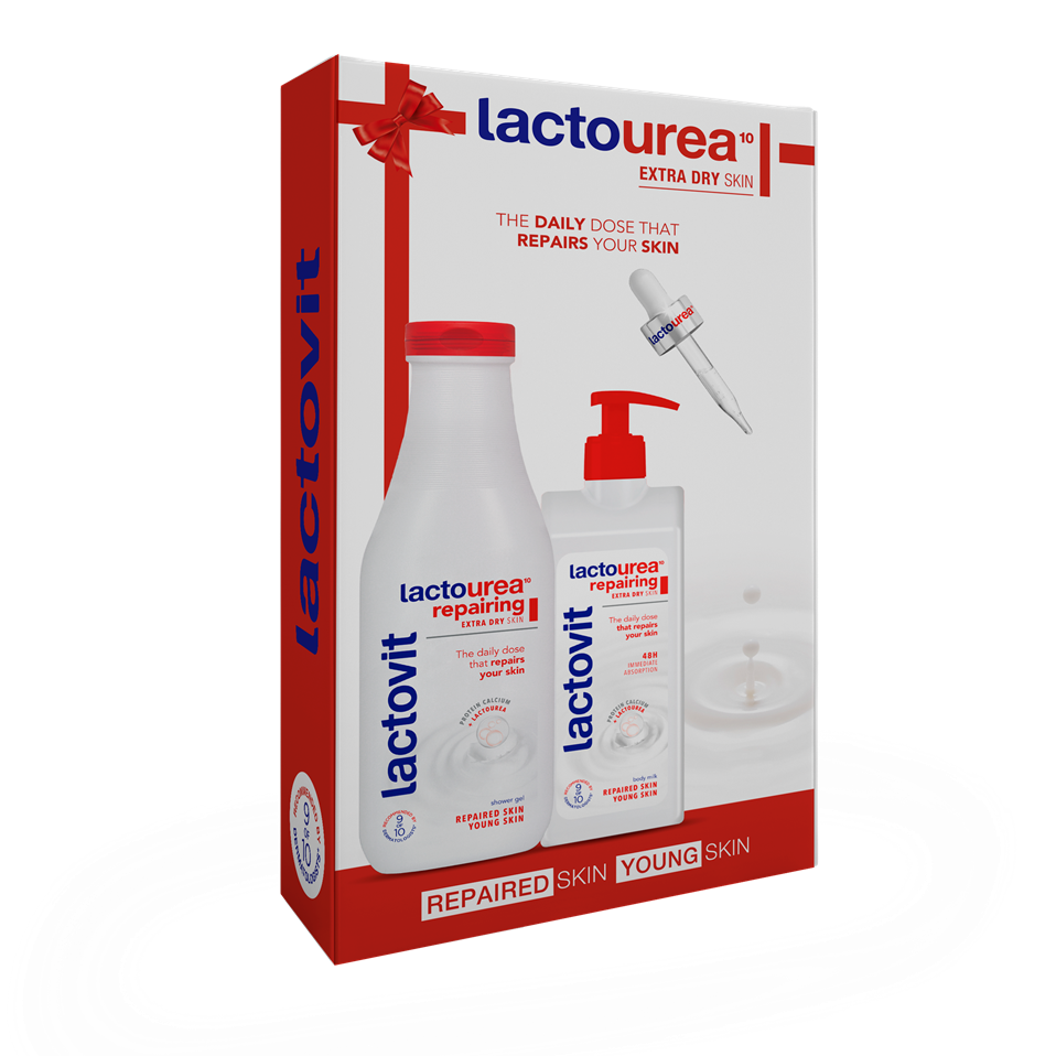 Pachet Gel de dus, 600 ml + Lapte de corp Lactourea, 400 ml, Lactovit