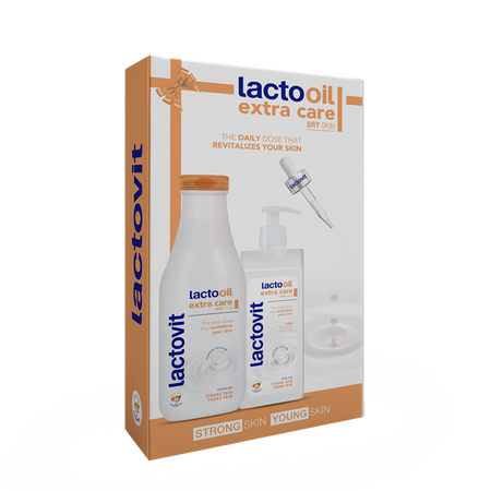 Pachet Gel de dus, 600 ml + Lapte de corp Lactooil, 400 ml, Lactovit