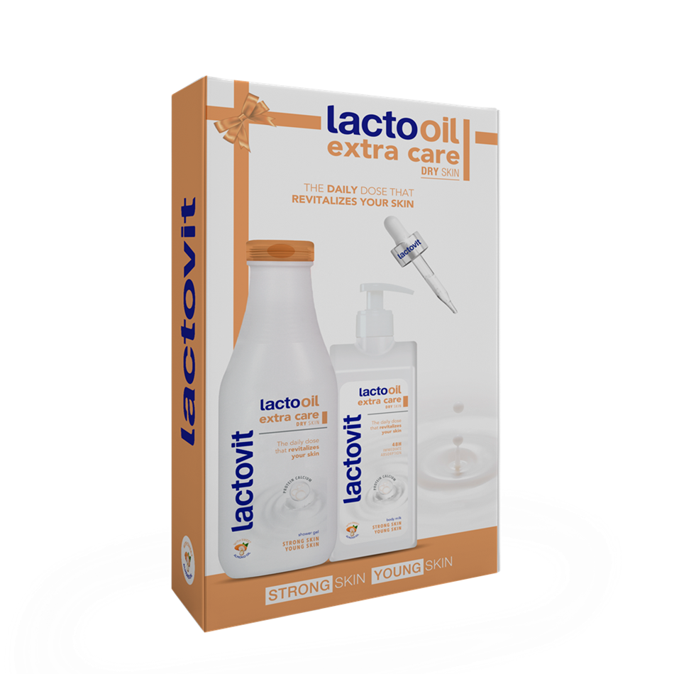 Pachet Gel de dus, 600 ml + Lapte de corp Lactooil, 400 ml, Lactovit