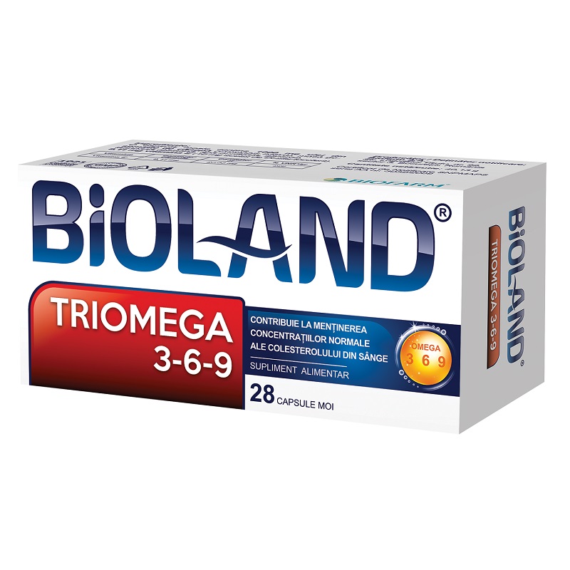 TriOmega 3-6-9, 28 capsule moi, Bioland