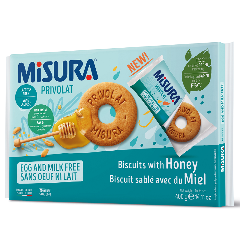 Biscuiti cu miere fara lactoza, 400 g, Misura