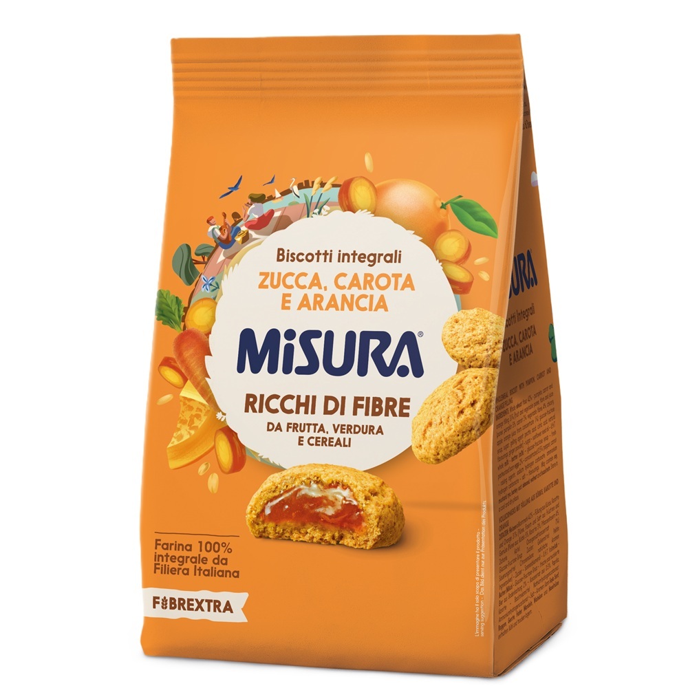 Biscuiti integrali cu dovleac, morcovi si portocale, 260 g, Misura