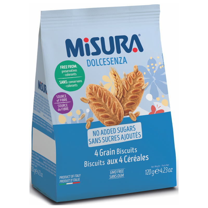 Biscuiti 4 Cereale, fara zaharuri, 120 g, Misura