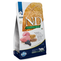 Hrana uscata cu miel, ovaz si afine pentru pisici N&D Ancestral Grain, 1500 g, Farmina