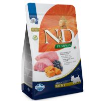 Hrana uscata cu miel, dovleac si afine pentru caini N&D Pumpkin Adult Mini, 2500 g, Farmina
