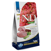 Hrana uscata cu miel, quinoa si broccoli pentru pisici N&D Weight Management, 1500 g, Farmina