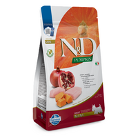 Hrana uscata cu pui, dovleac si rodie pentru caini N&D Pumpkin Mini, 800 g, Farmina