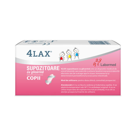 Supozitoare cu glicerina pentru copii 4Lax, 12 bucati, Labormed 617172