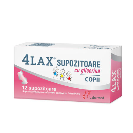 Supozitoare cu glicerina pentru copii 4Lax, 12 bucati, Labormed 617174