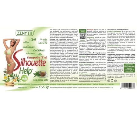 Ceai pentru slabit Silhouette Help, 225 g, Zenyth 702693
