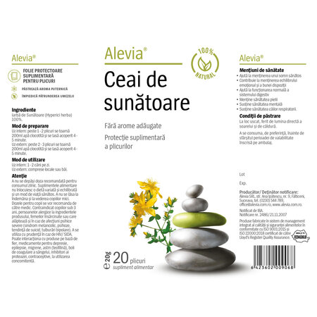 Ceai de sunatoare, 20 plicuri, Alevia 619002
