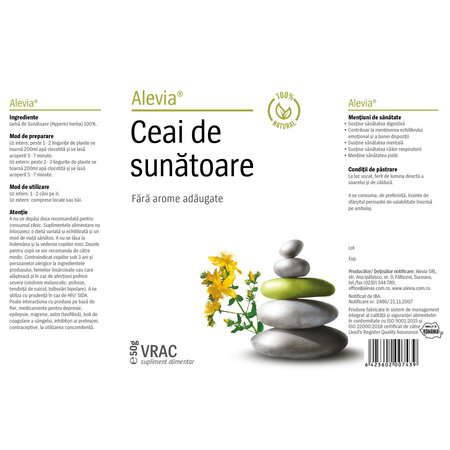 Ceai de sunatoare, 50 g, Alevia 619238