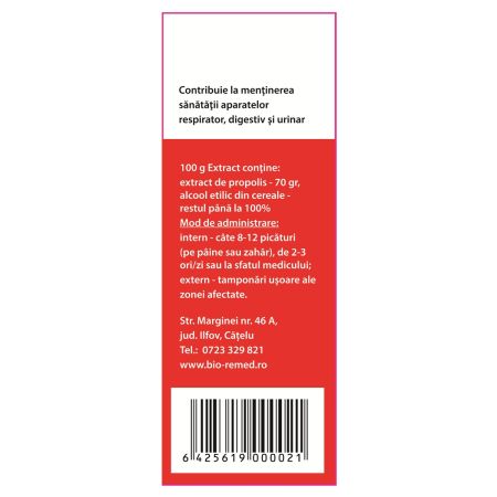 Extract moale de propolis, 70%, 10 ml, Bioremed 703325