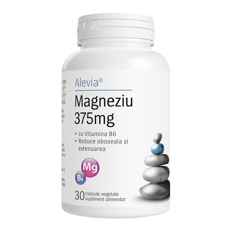 Magneziu 375mg B6, 30 capsule vegetale, Alevia