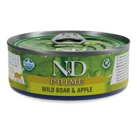 Hrana umeda cu mistret si mere pentru pisici N&D Prime, 70 g, Farmina