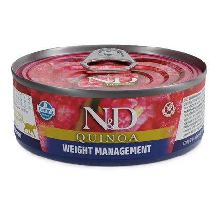 Hrana umeda cu miel, brocoli si quinoa pentru pisici N&D Weight Management, 80 g, Farmina