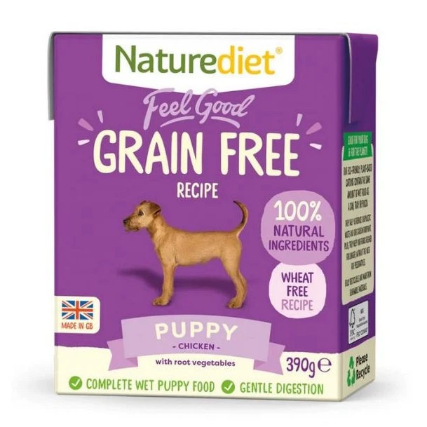 Hrana umeda cu pui pentru caini Feel Good Puppy, 390 g, Nature Diet