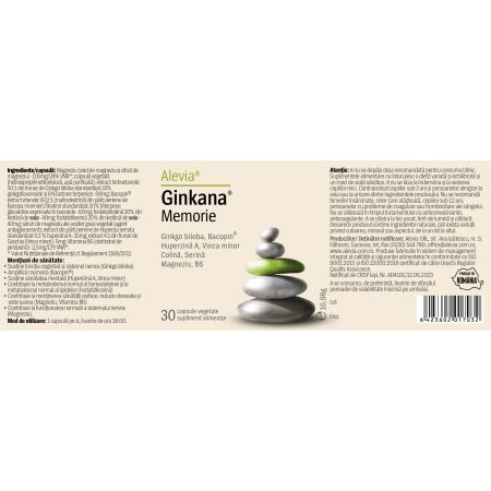 Ginkana Memorie, 30 capsule vegetale, Alevia 704589