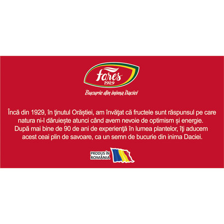 Ceai cu capsuni si fragi Aromfruct, 100 plicuri, Fares  624051