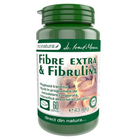 Fibre extra si fibrulina, 60 comprimate, Pro Natura