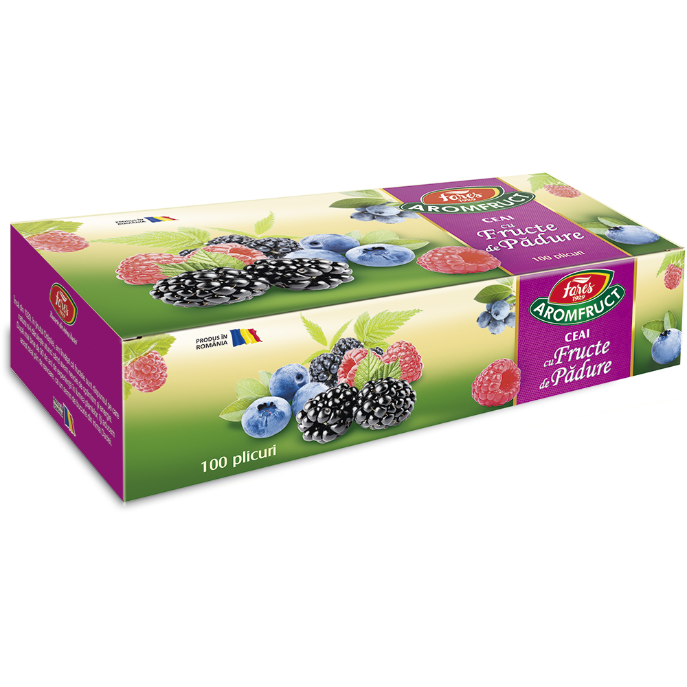 Ceai cu fructe de padure Aromfruct, 100 plicuri, Fares 