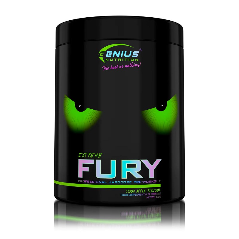 Preworkout Fury extreme Sour Apple, 400, Genius Nutrition