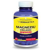 Magneziu Organic cu Vitamina B complex, 120 capsule, Herbagetica