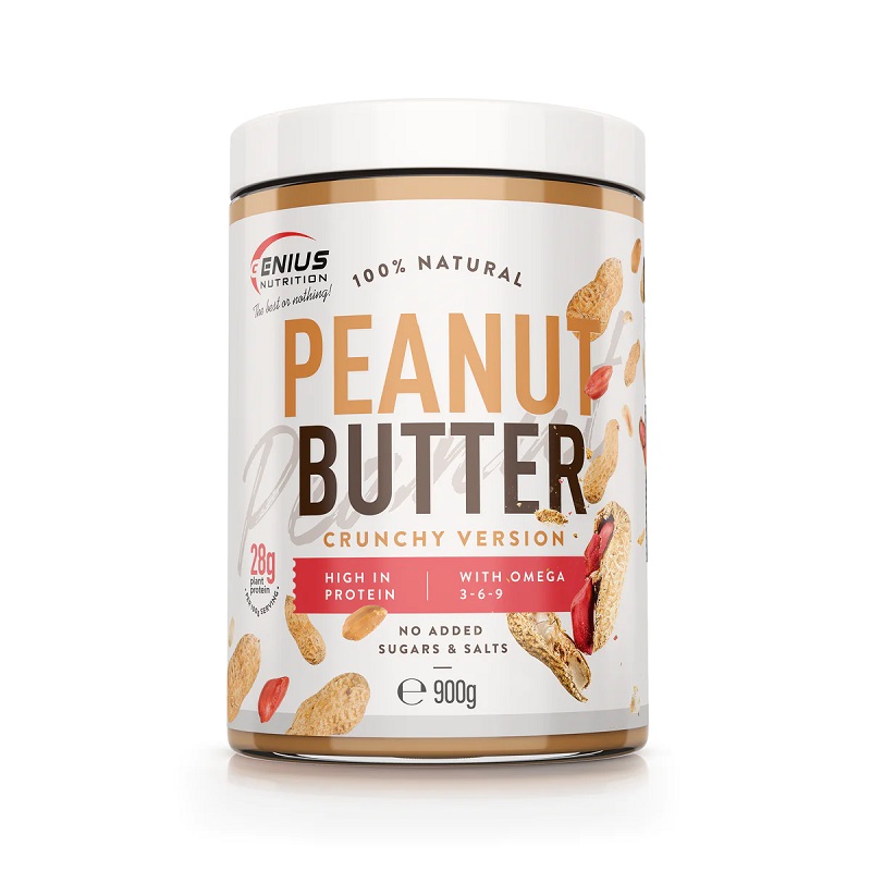 Unt de arahide Peanut Butter Crunchy, 900 g, Genius Nutrition