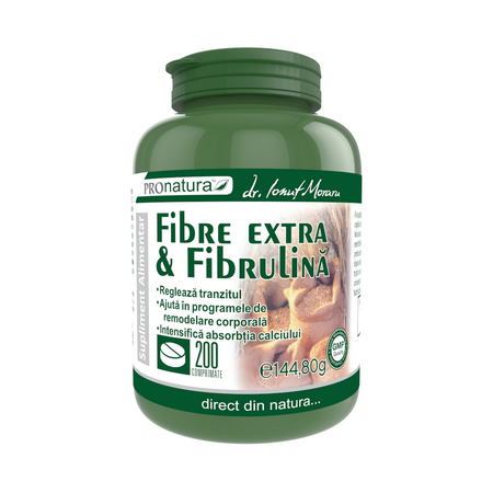 Fibre extra si Fibrulina, 200 comprimate, Pro Natura