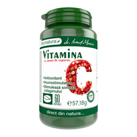 Vitamina C aroma de capsuni, 60 comprimate, Pro Natura