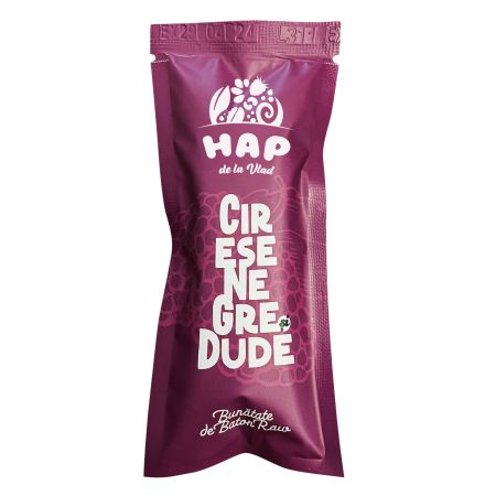 Baton raw vegan cu cirese negre si dude, 45 g, Hap de la Vlad