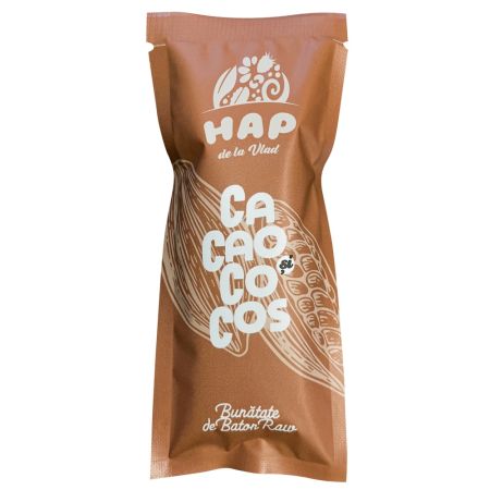 Baton raw vegan cu cacao si cocos, 45 g, Hap de la Vlad