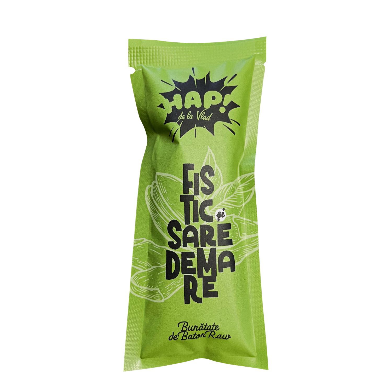 Baton raw vegan cu fistic si sare de mare, 45 g, Hap de la Vlad