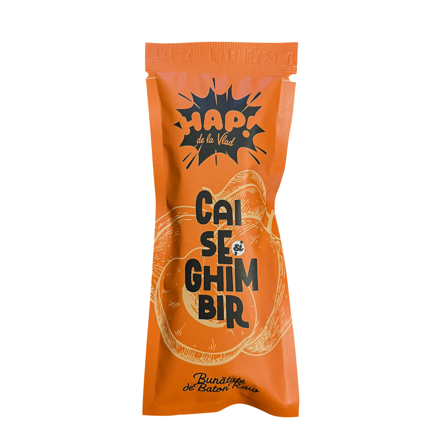 Baton raw vegan cu caise și ghimbir, 45 g, Hap de la Vlad