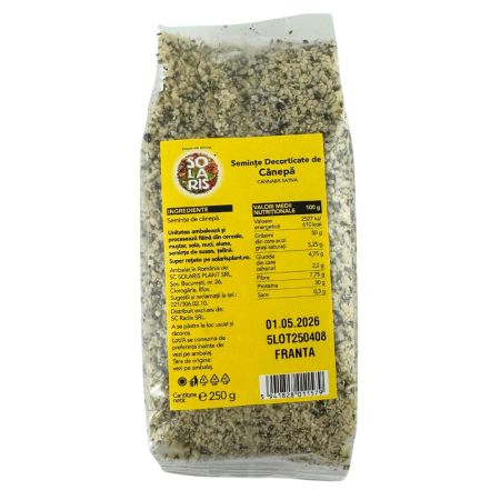 Seminte decorticate de canepa, 250 g, Solaris 653572