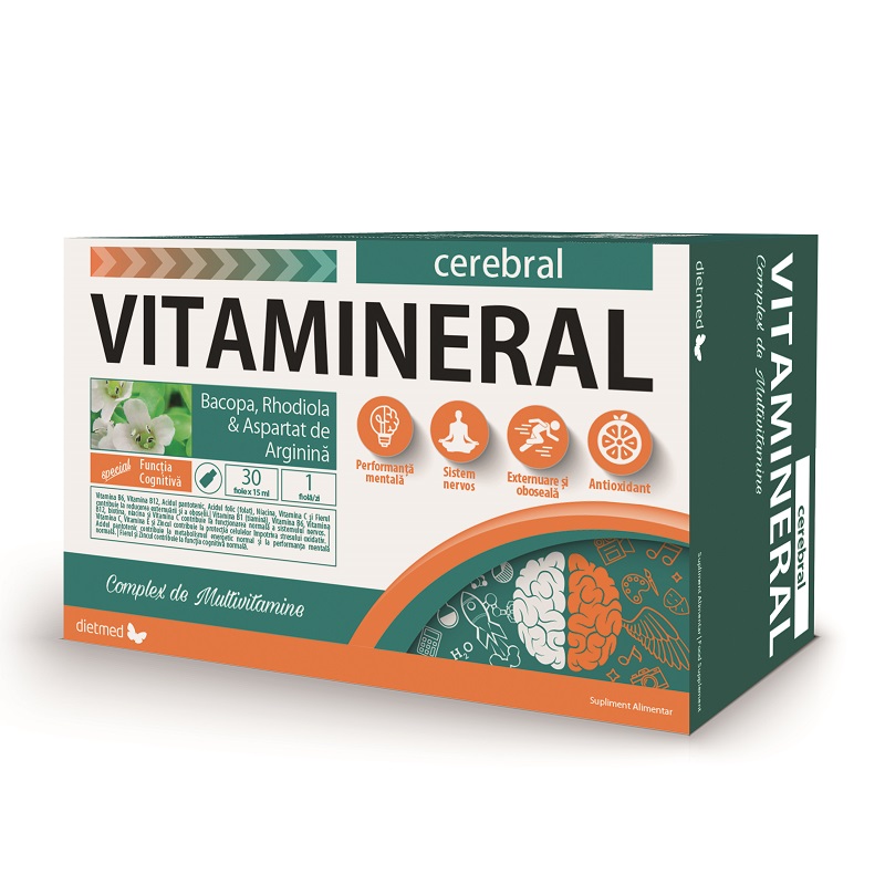 Vitamineral Cerebral, 30 fiole x 15 ml, Dietmed