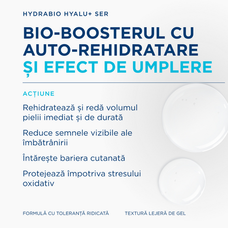 Ser hidratant pentru fata Hydrabio Hyalu+, 30 ml, Bioderma 739359