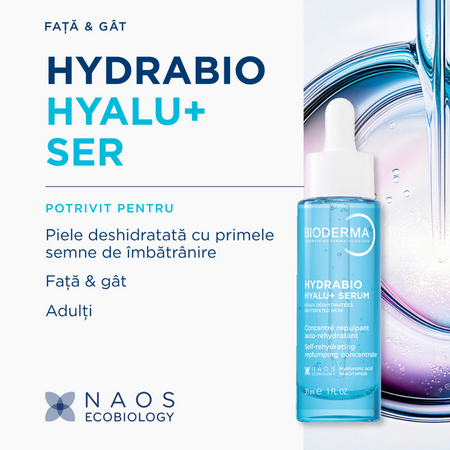 Ser hidratant pentru fata Hydrabio Hyalu+, 30 ml, Bioderma 739358